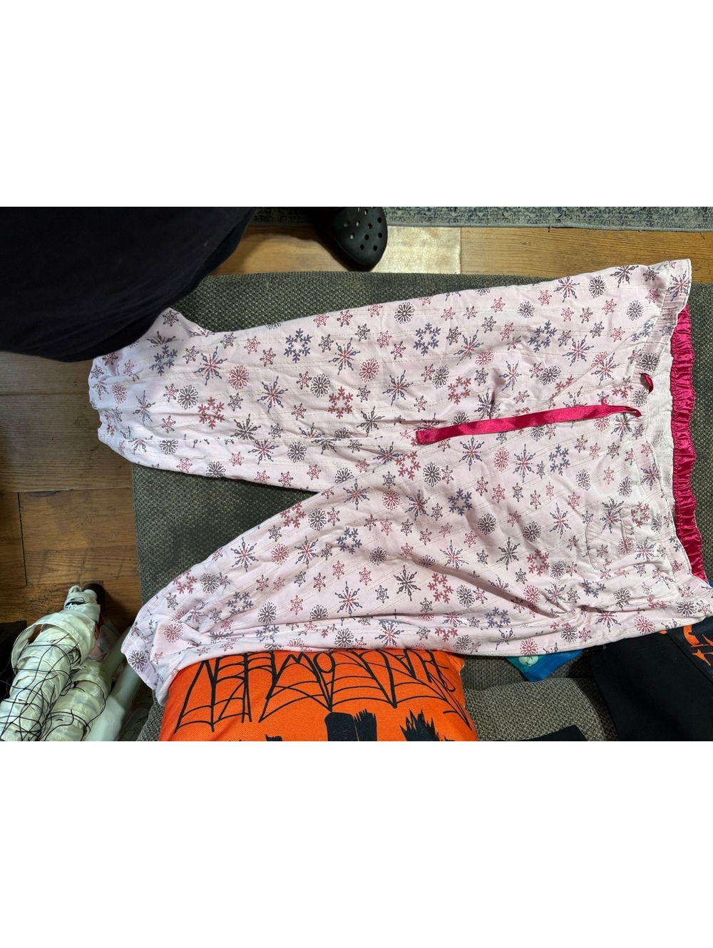Pink Jubilee Plus Size Lounge Pants with Snowflake Print